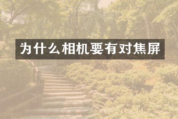 为什么相机要有对焦屏