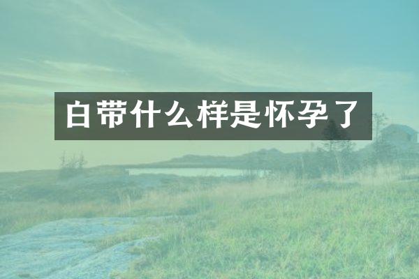 白带什么样是怀孕了