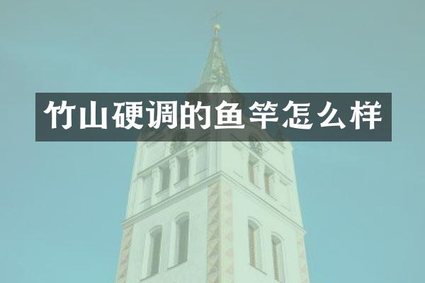 竹山硬调的鱼竿怎么样