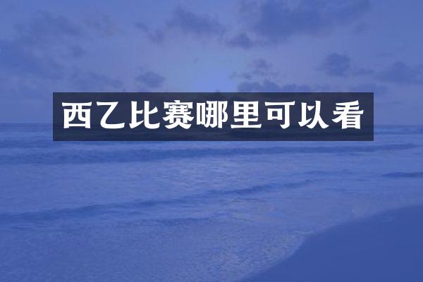 西乙比赛哪里可以看