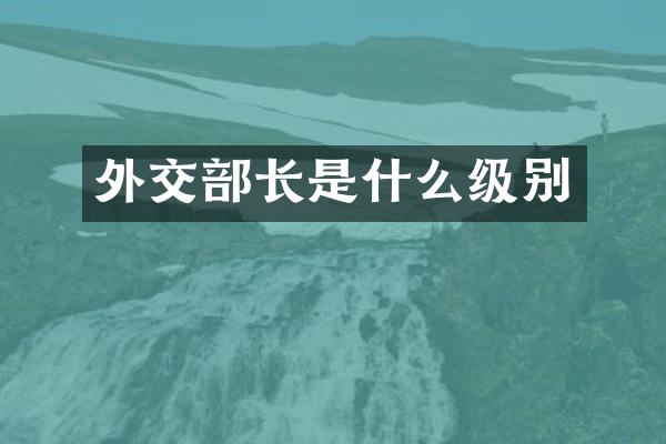 外交部长是什么级别