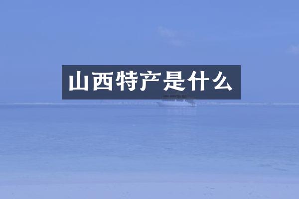 山西特产是什么