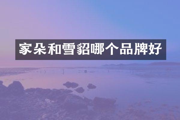 家朵和雪貂哪个品牌好
