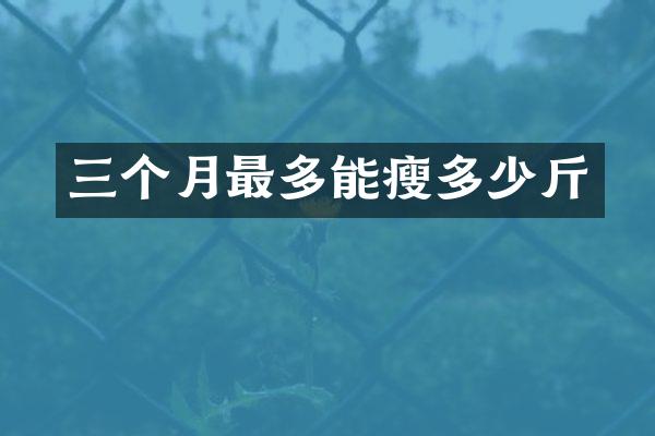三个月最多能瘦多少斤