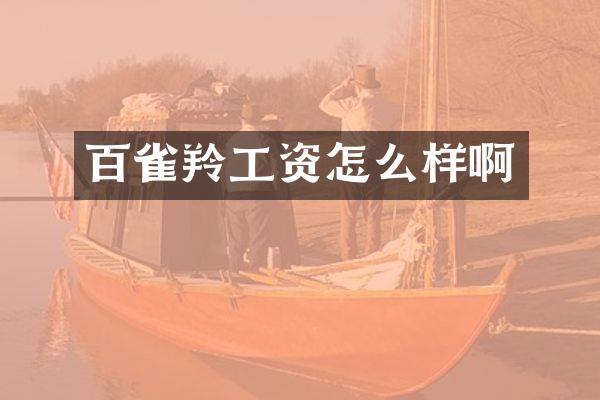 百雀羚工资怎么样啊