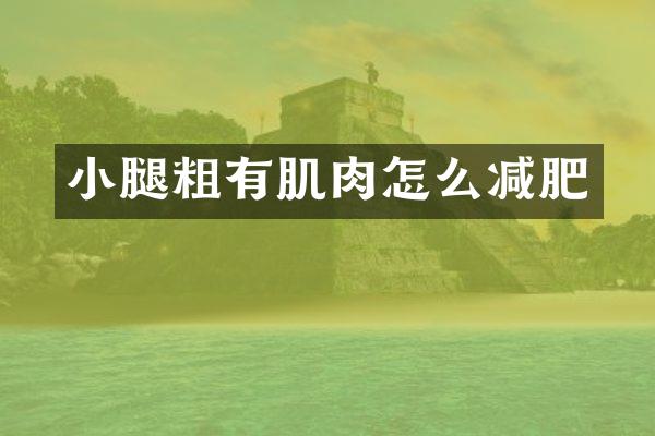 小腿粗有肌肉怎么减肥