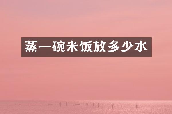蒸一碗米饭放多少水