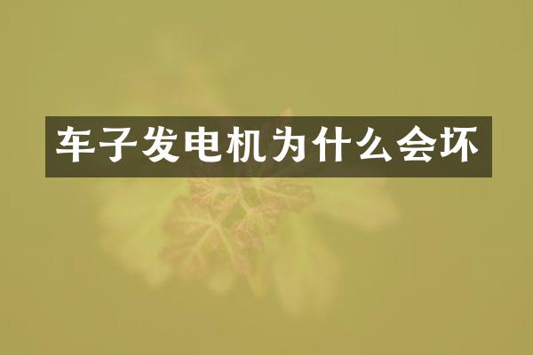 车子发电机为什么会坏