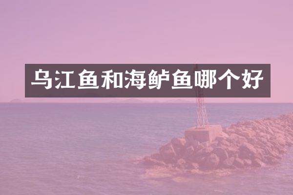 乌江鱼和海鲈鱼哪个好