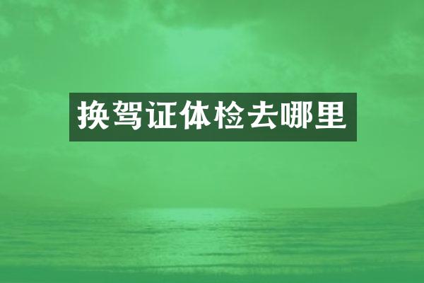 换驾证体检去哪里