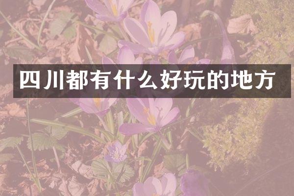 四川都有什么好玩的地方