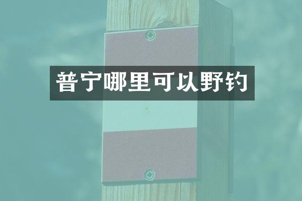 普宁哪里可以野钓