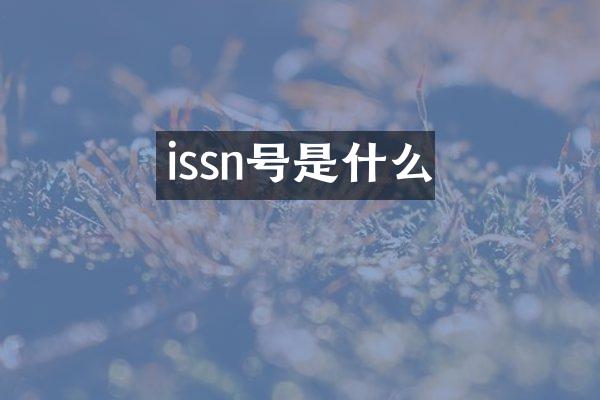 issn号是什么