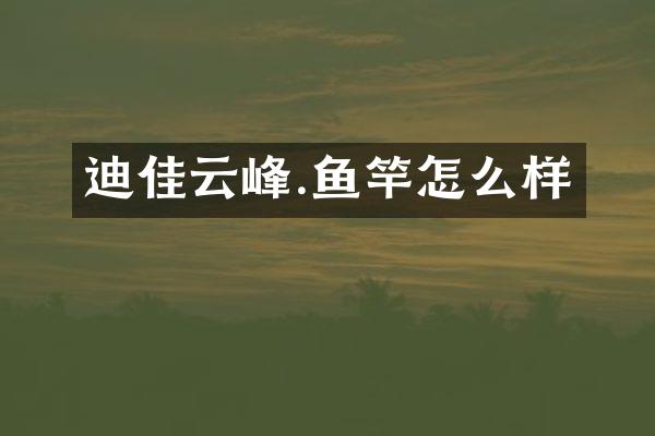 迪佳云峰.鱼竿怎么样