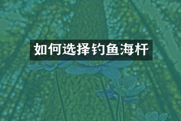 如何选择钓鱼海杆