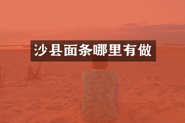 沙县面条哪里有做