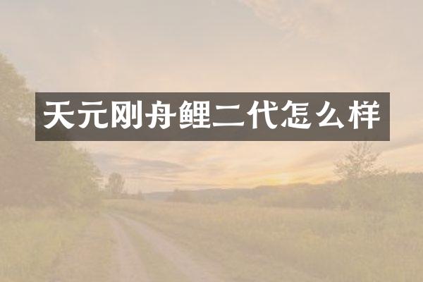 天元刚舟鲤二代怎么样