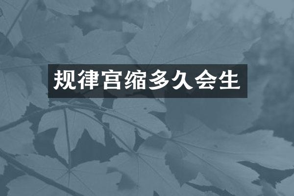 规律宫缩多久会生