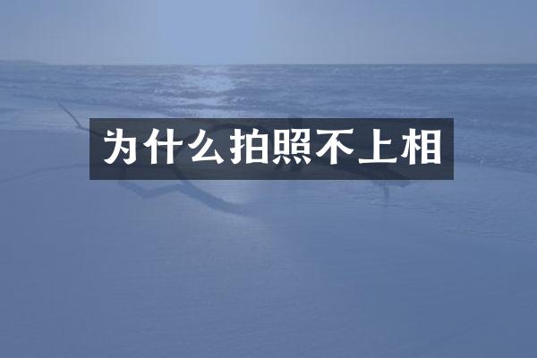 为什么拍照不上相