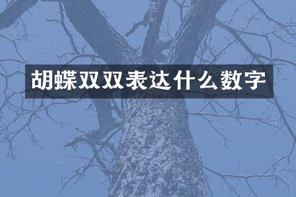 胡蝶双双表达什么数字