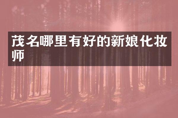 茂名哪里有好的新娘化妆师