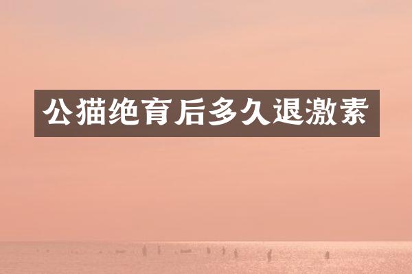 公猫绝育后多久退激素