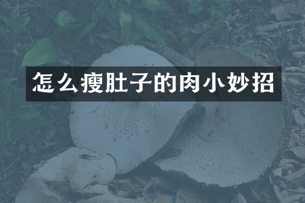 怎么瘦肚子的肉小妙招