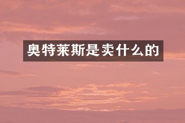 奥特莱斯是卖什么的