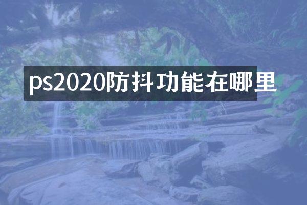 ps2020防抖功能在哪里