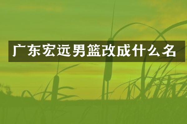 广东宏远男篮改成什么名