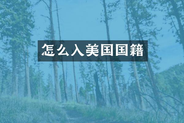 怎么入美国国籍