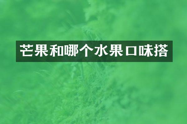 芒果和哪个水果口味搭