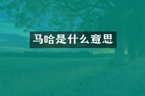 马哈是什么意思