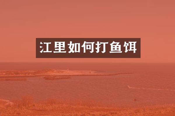 江里如何打鱼饵