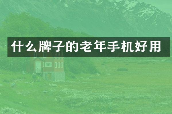 什么牌子的老年手机好用