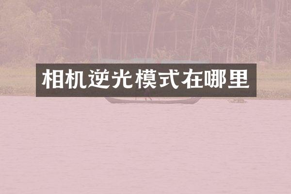 相机逆光模式在哪里