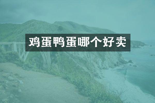 鸡蛋鸭蛋哪个好卖