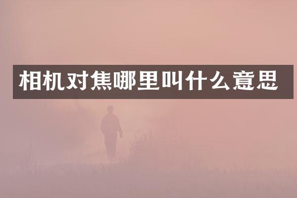 相机对焦哪里叫什么意思