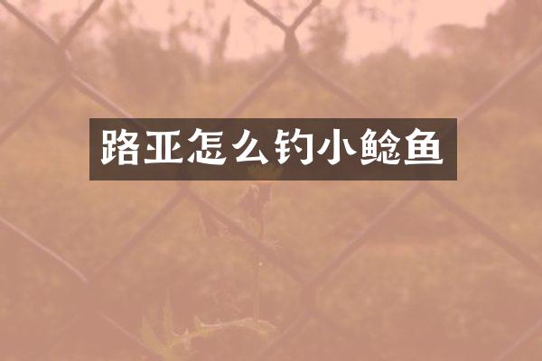 路亚怎么钓小鲶鱼