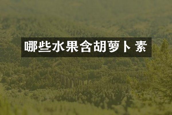 哪些水果含胡萝卜素
