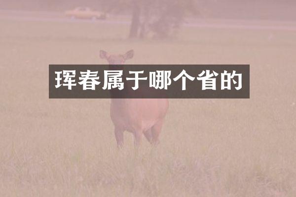 珲春属于哪个省的