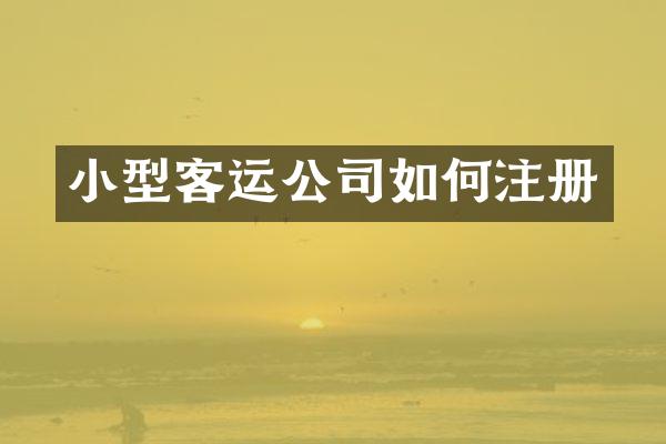 小型客运公司如何注册
