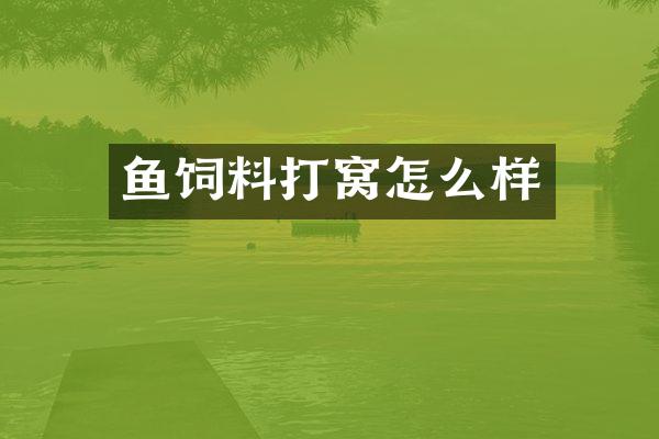 鱼饲料打窝怎么样