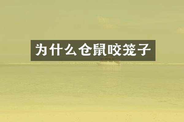 为什么仓鼠咬笼子