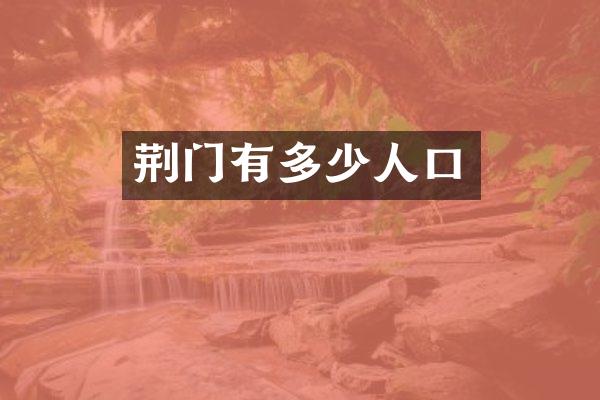 荆门有多少人口