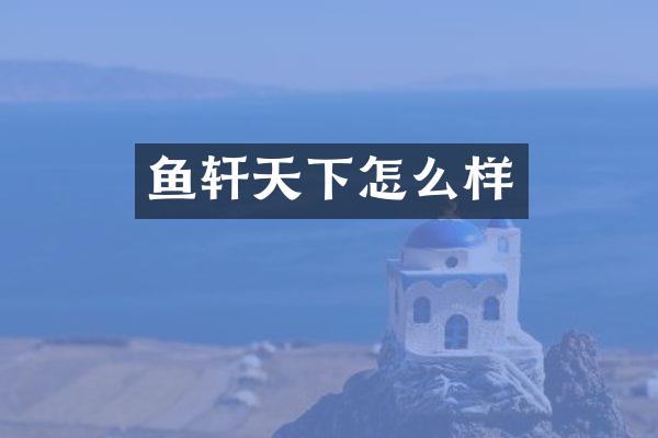 鱼轩天下怎么样