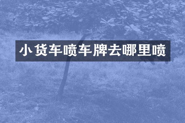 小货车喷车牌去哪里喷