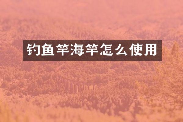 钓鱼竿海竿怎么使用