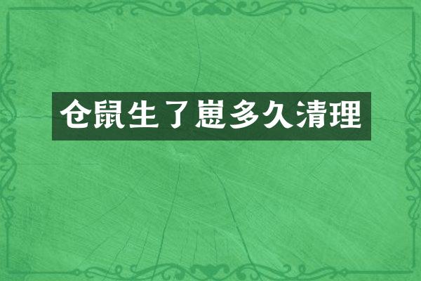 仓鼠生了崽多久清理