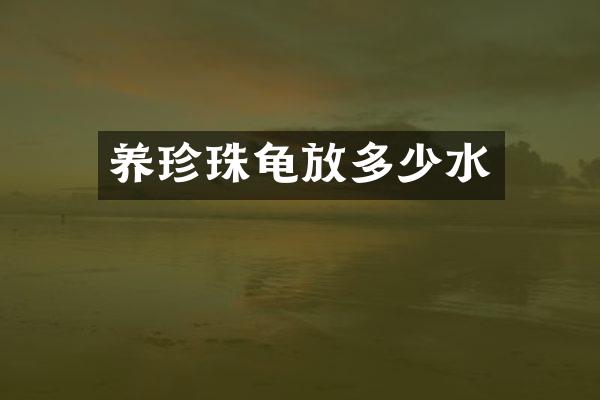 养珍珠龟放多少水